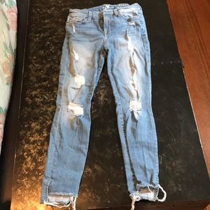 7 for all mankind distressed “the ankle” jean